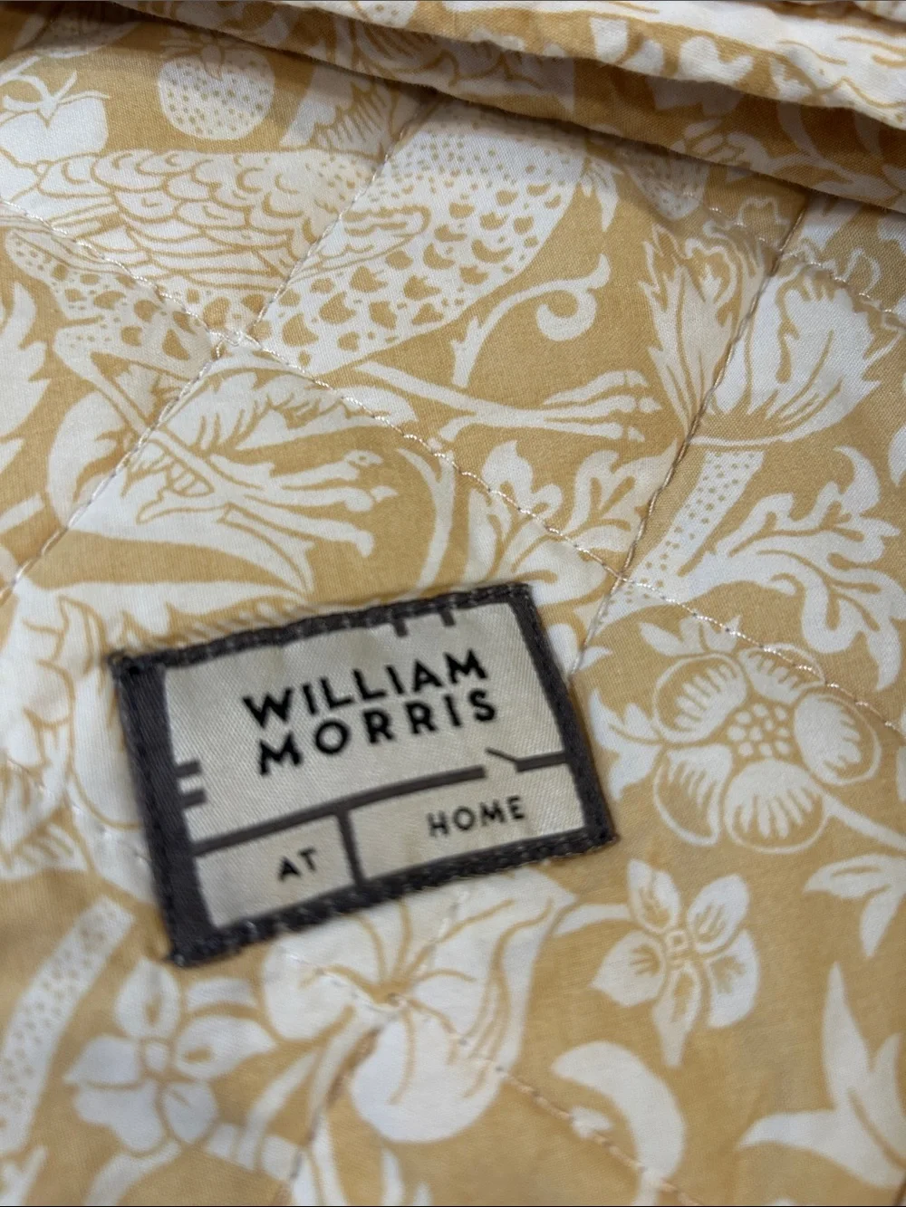 William Morris Golden Floral Print Quilted Pillow Shams Bedroom Refresh
